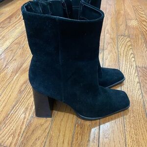 Sam Edelman square toe stack heeel black booties size 7.5